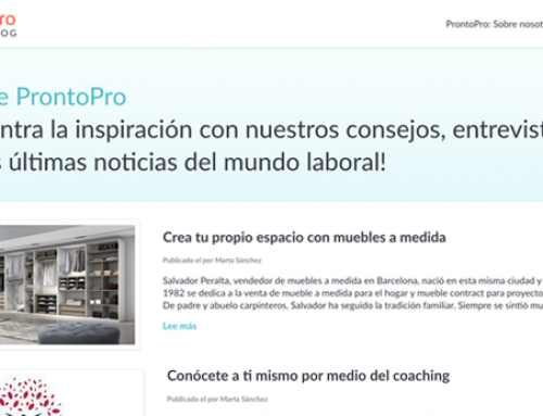 Entrevista en ProntoPro Blog